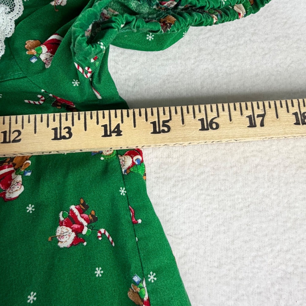 Vintage Style Kids Christmas Lace Collar Jumpsuit Pajamas Green Red Homemade - Picture 4 of 9